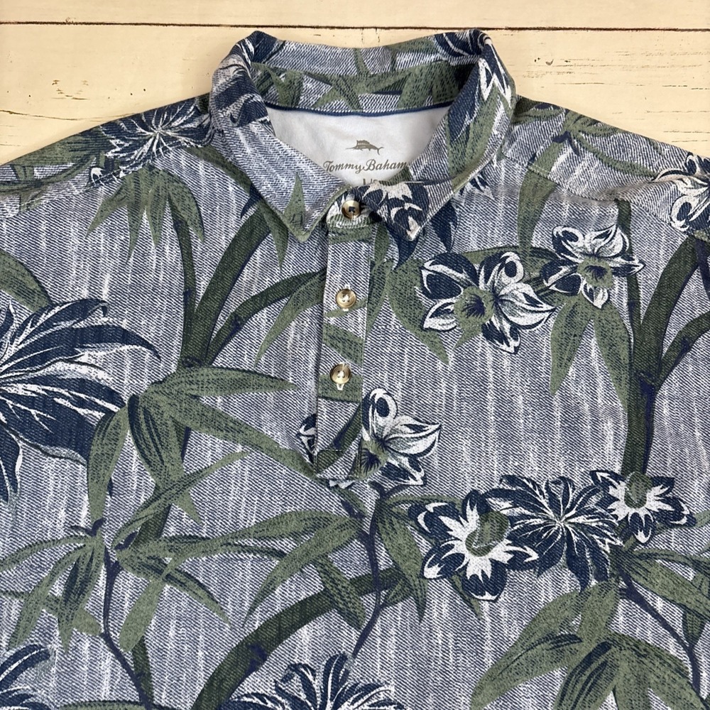 Tommy Bahama Floral Polo Shirt Men Large